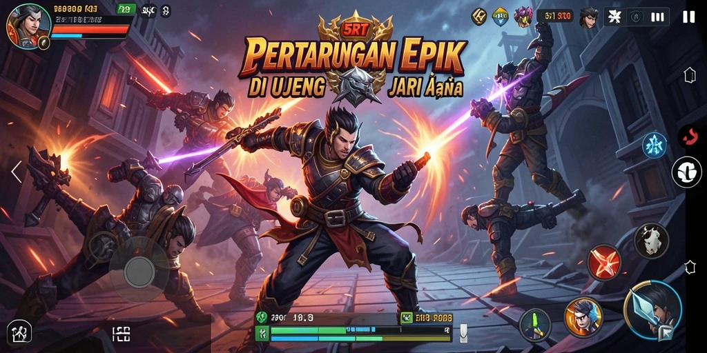 Tampilan gameplay 5RT yang seru dan mendebarkan.