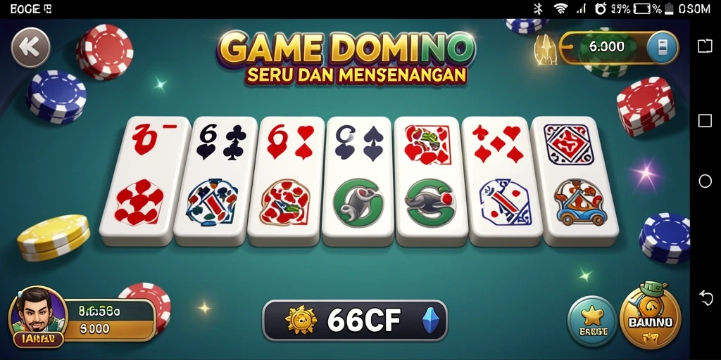 Tampilan gameplay seru di 6CF dengan Domino yang menantang.