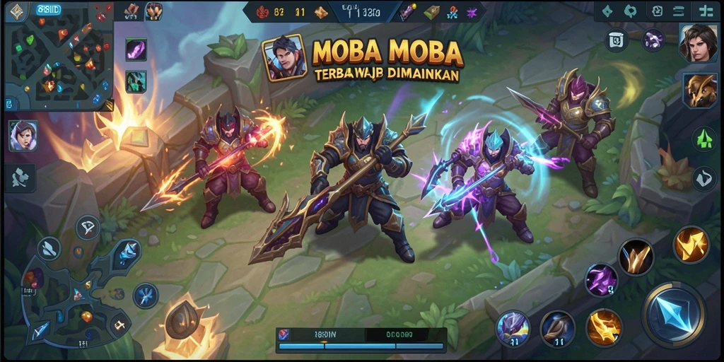 Gambar menunjukkan aksi seru dalam permainan MOBA 88ID.