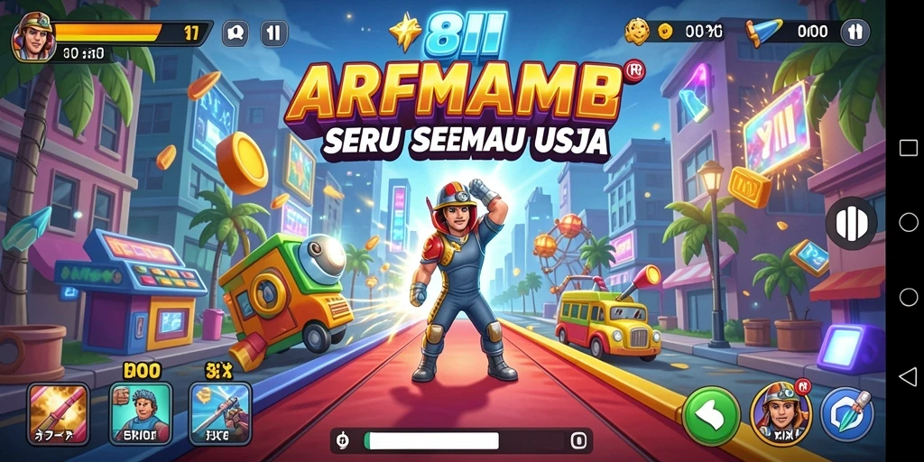 Tangkapan layar gameplay <strong>8II</strong> menunjukkan aksi seru dan level bervariasi.