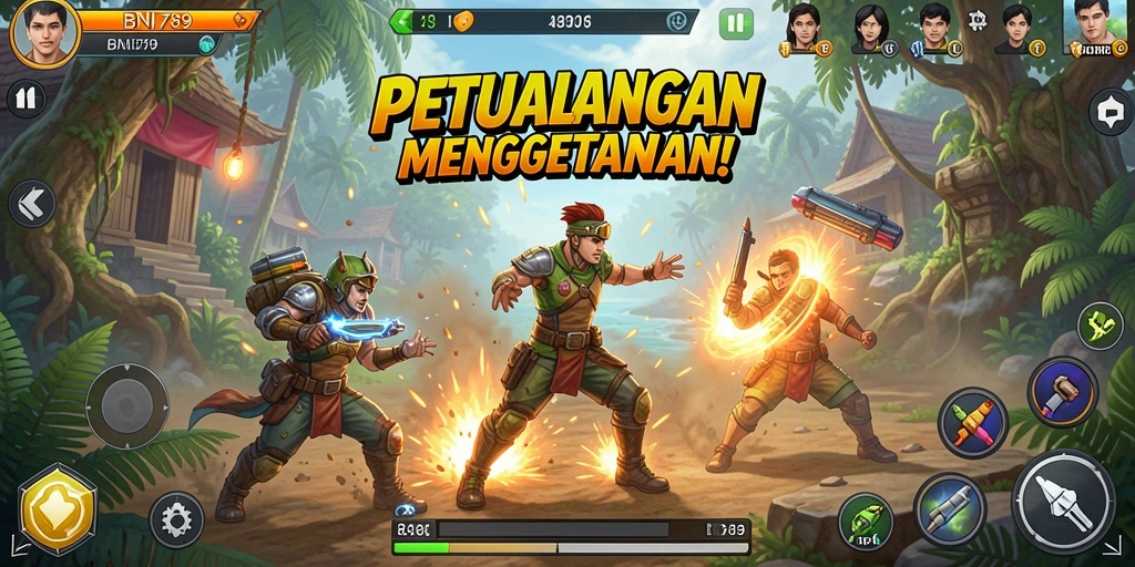 Screenshot BNI789 menampilkan aksi mendebarkan di medan perang.