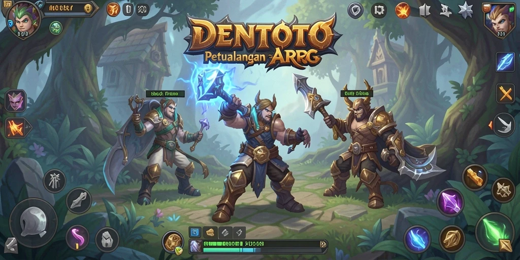 Tampilan gameplay epik dalam petualangan DENTOTO di dunia ARPG.