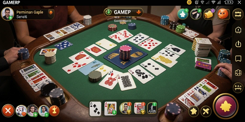 GAMERP menampilkan gameplay Gaple yang seru dan interaktif.