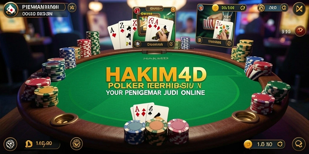 Tampilan gameplay menyenangkan dari HAKIM4D dalam permainan Poker.