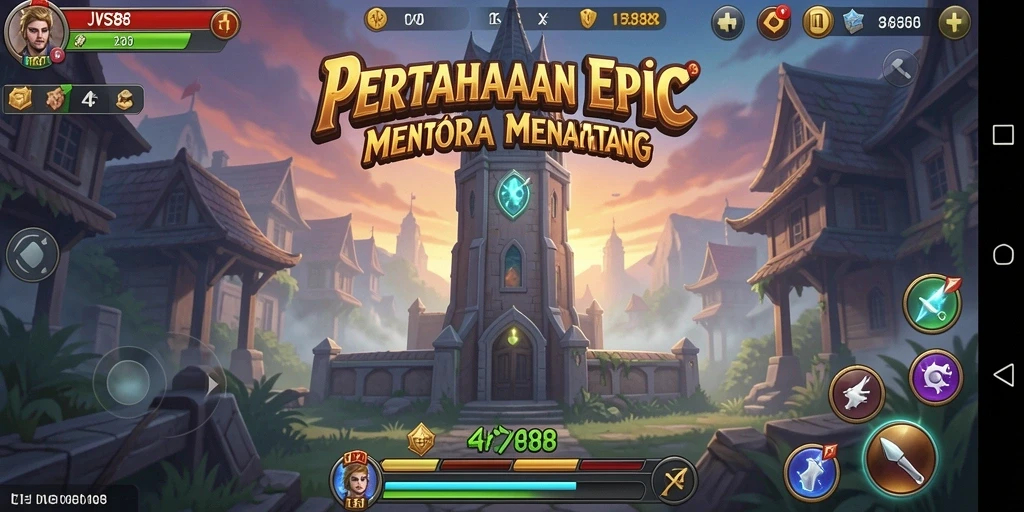 Tampilan gameplay JVS88 yang penuh strategi dalam Tower Defense.