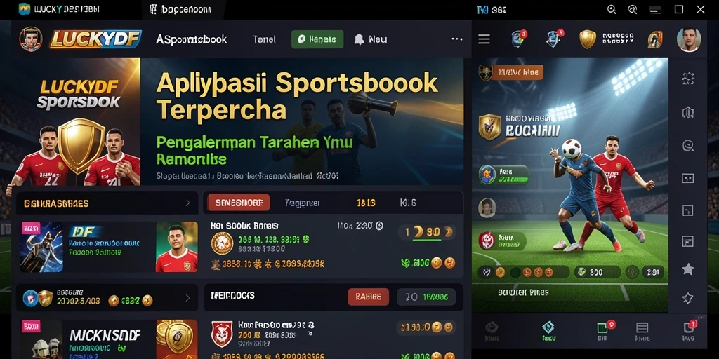 Tampilan utama LUCKYDF menunjukkan berbagai pilihan taruhan olahraga.