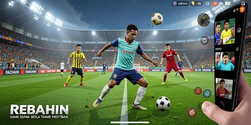 Tampilan gameplay menarik dari permainan Football REBAHIN.