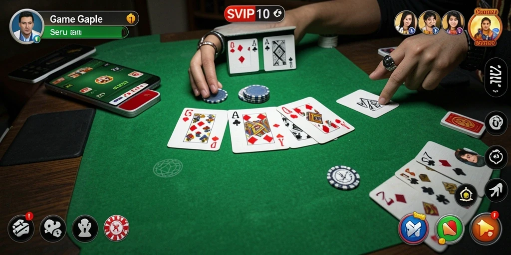 Tampilan menarik dari gameplay Gaple di SVIP10.