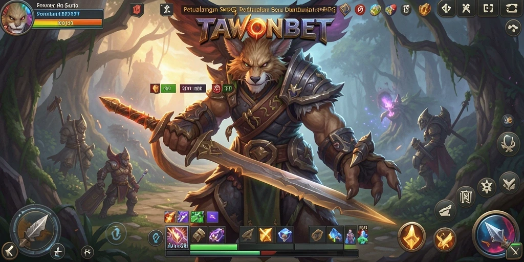 Screenshot utama TAWONBET menampilkan aksi pertempuran yang mendebarkan dalam dunia ARPG.