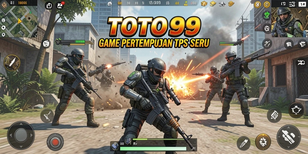 Screenshot gameplay TPS TOTO99 dengan aksi pertempuran yang intens.