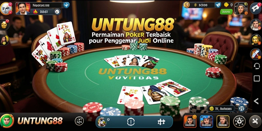 Tangkapan layar gameplay UNTUNG88 menampilkan aksi seru dalam permainan poker.